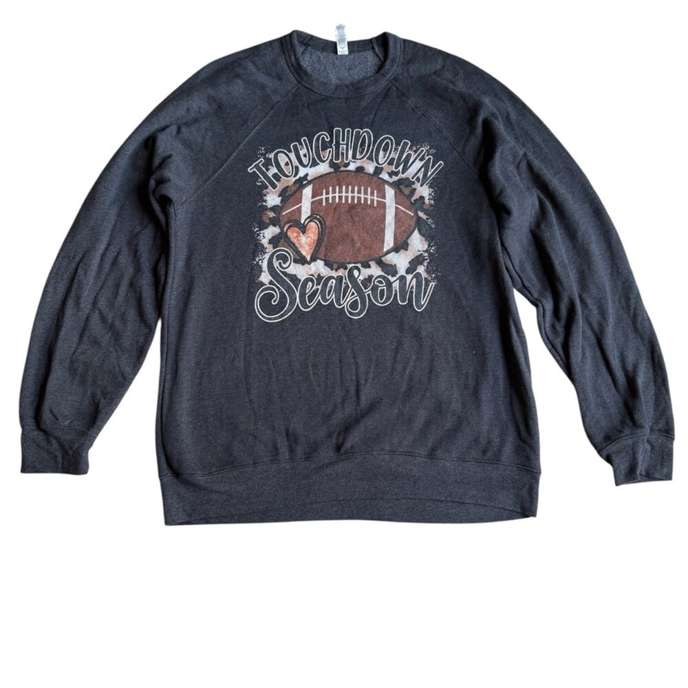 Bella Canvas Dark Gray “Football Season” Crewneck Sweater